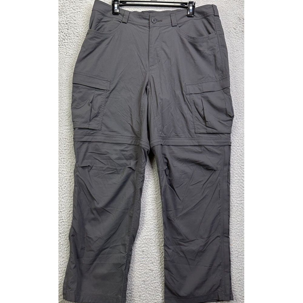 REI Pants Mens 38X30 Grey Nylon Blend Cargo‎ Hiking Convertible Outdoor Stretch